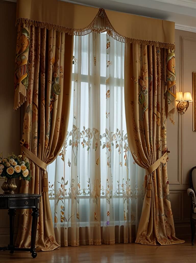 Luxurious Drapes in Living Room